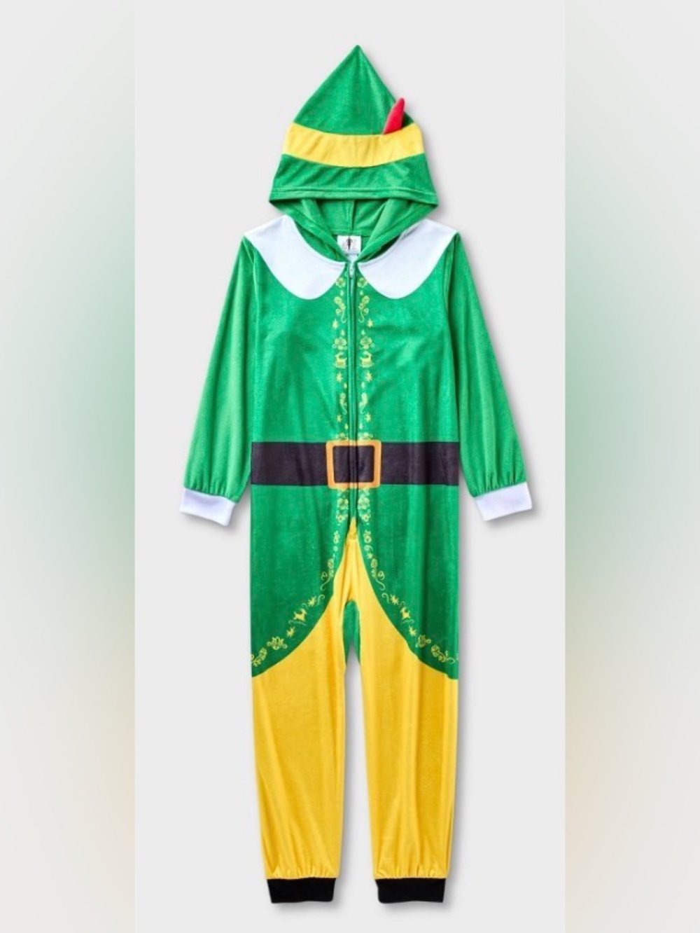 ELF Green, Yellow and white  Hooded Onesie Costume